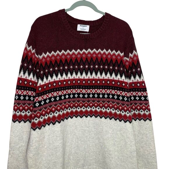 NWT Old Navy Sweater Mens XL Fair Isle Pullover Preppy Cozy Soft Holiday Nordic - Picture 4 of 11